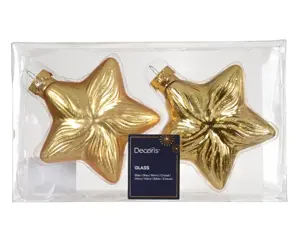 Decoris kersthangers glas ster 2st goud - afbeelding 2