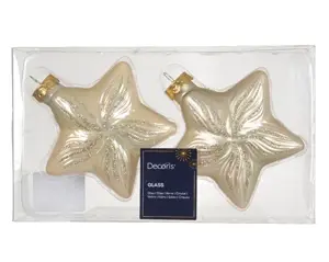 Decoris kersthangers glas ster 2st parel - afbeelding 2
