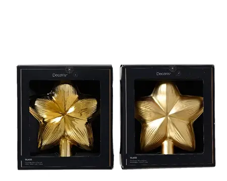 Decoris piek glas ster goud - assortiment - afbeelding 2