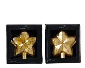 Decoris piek glas ster goud - assortiment - afbeelding 2