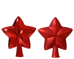 Decoris piek glas ster kerstrood - assortiment - afbeelding 2