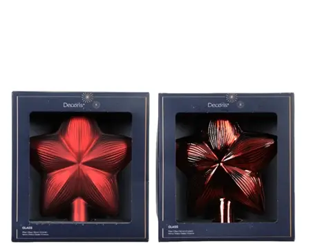 Decoris piek glas ster ossenbloed - assortiment - afbeelding 2