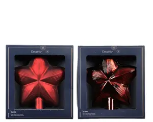 Decoris piek glas ster ossenbloed - assortiment - afbeelding 2