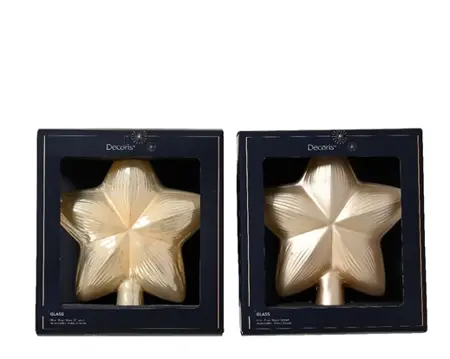 Decoris piek glas ster parel - assortiment - afbeelding 2
