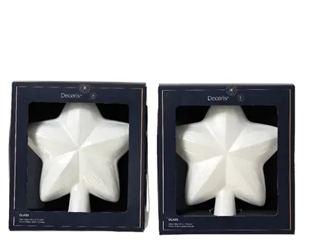 Decoris piek glas ster wit - assortiment  - afbeelding 2