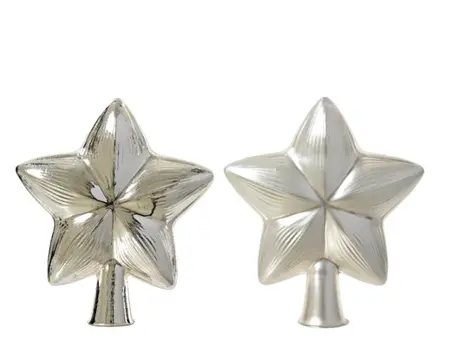 Decoris piek glas ster zilver - assortiment - afbeelding 1