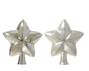 Decoris piek glas ster zilver - assortiment - afbeelding 2