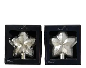 Decoris piek glas ster zilver - assortiment - afbeelding 2