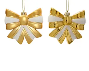 Decoris plastic strik wit/goud a- assortiment