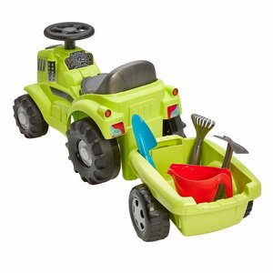 Ecoiffier Tractor met aanhanger Loopwagen achterkant