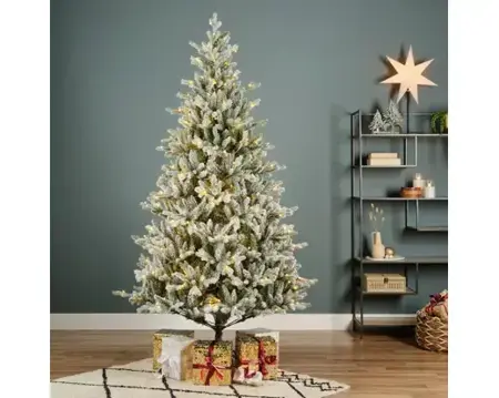 Everlands kunstkerstboom Allison 180cm groen/wit/warm wit - afbeelding 4