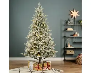 Everlands kunstkerstboom Allison 240cm groen/wit/warm wit - afbeelding 4