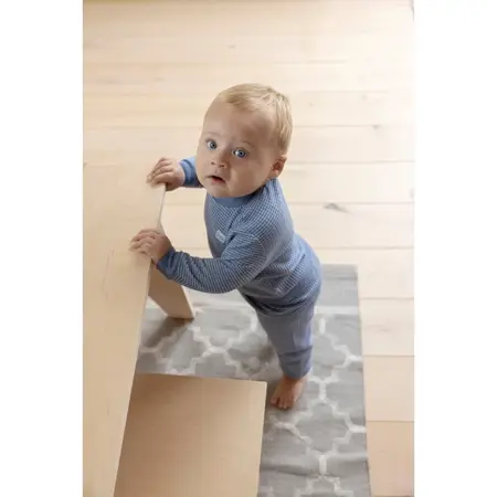 Feetje Wafelpyjama | blue melange | maat 68 - afbeelding 4