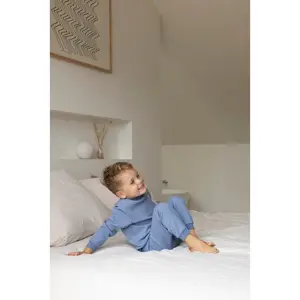 Feetje Wafelpyjama | blue melange | maat 68 - afbeelding 5