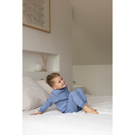 Feetje Wafelpyjama | blue melange | maat 80 - afbeelding 3