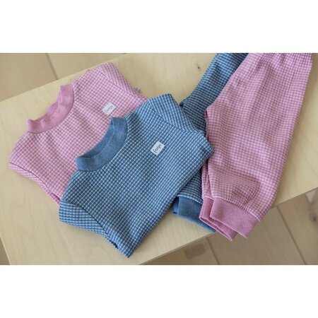 Feetje Wafelpyjama | blue melange | maat 98 - afbeelding 2