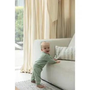 Feetje Wafelpyjama | groen melange | maat 56 - afbeelding 4