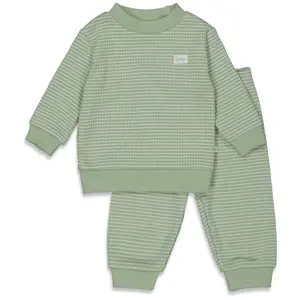 Feetje Wafelpyjama | groen melange | maat 80 - afbeelding 1