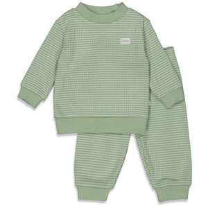 Feetje Wafelpyjama | groen melange | maat 98