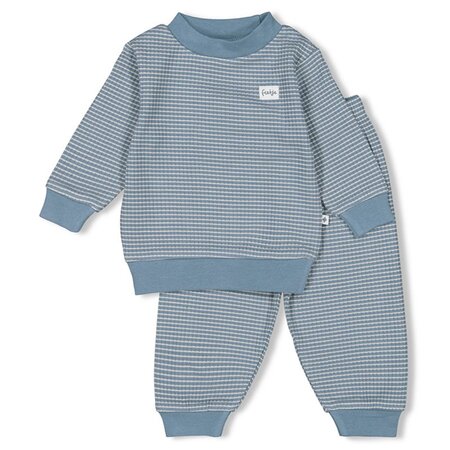 Feetje wafelpyjama | ijs blauw | maat 104 - afbeelding 1