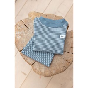 Feetje wafelpyjama | ijs blauw | maat 104 - afbeelding 2