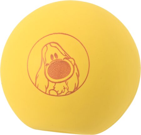 Hondenspeelgoed bal latex charlie 7.5cm geel - afbeelding 2