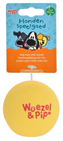 Hondenspeelgoed bal latex charlie 7.5cm geel - afbeelding 1