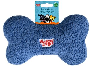 Hondenspeelgoed bot pluche+piep 30cm blauw