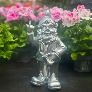 Kabouter fck you 16x12x32cm zilver