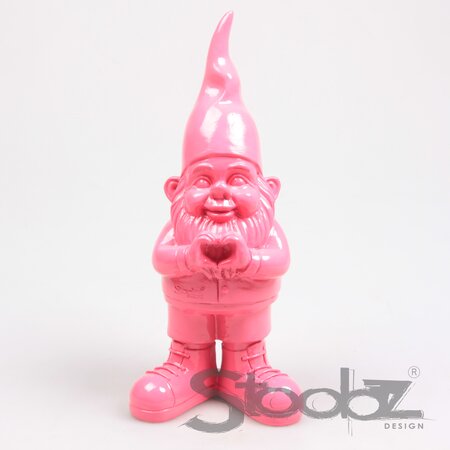 Kabouter hart 10x13x29.5cm fuchsia