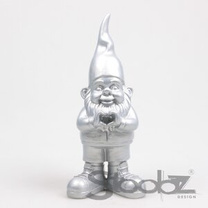 Kabouter hart 10x13x29.5cm zilver