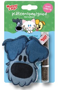 Katten speelgoed woezel+catnip vulbaar 10cm