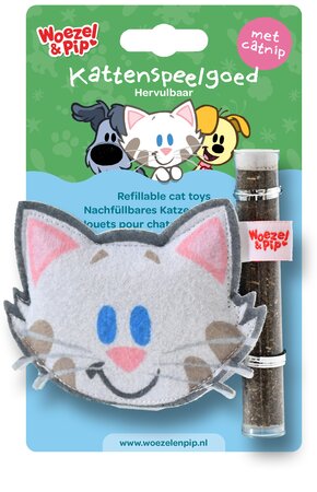 Kattenspeelgoed buurpoes+catnip vulbaar 10cm