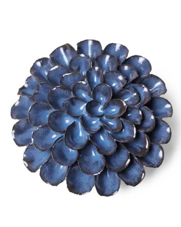 Keramiek Wandbloem Blue Noir Pompon Dahlia
