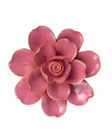 Keramiek Wandbloem Blush Pink Tahitian Gardenia