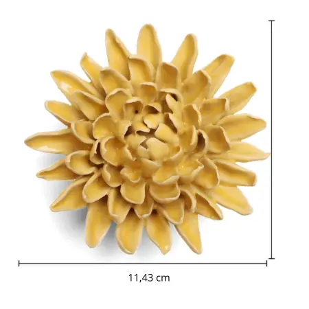 Keramiek Wandbloem Buttercup Yellow Chrysanthemum - afbeelding 4