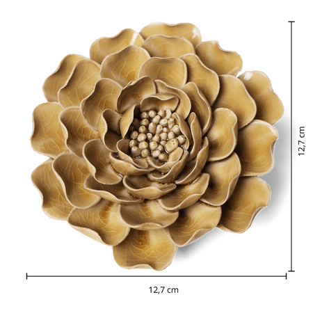 Keramiek Wandbloem Caramel Charm Pioenroos afmetingen