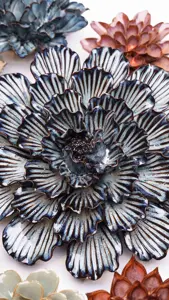 Keramiek bloem Donkerblauwe Dahlia