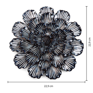 Keramiek Wandbloem Donkerblauwe Dahlia afmetingen