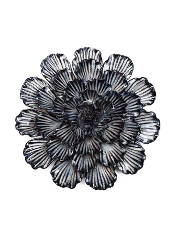 Keramiek Wandbloem Donkerblauwe Dahlia