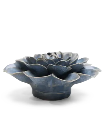 Keramiek Wandbloem Fancy Blue Fiesta Marigold zij