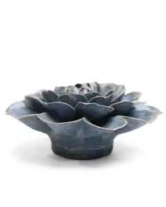 Keramiek Wandbloem Fancy Blue Fiesta Marigold zij