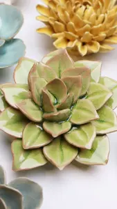 Keramiek Wandbloem Green Fairy Echeveria
