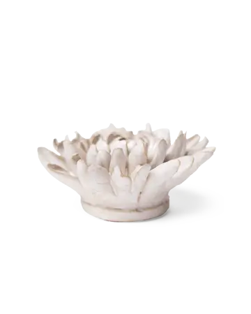 Keramiek Wandbloem Ivoor Chrysant zijkant