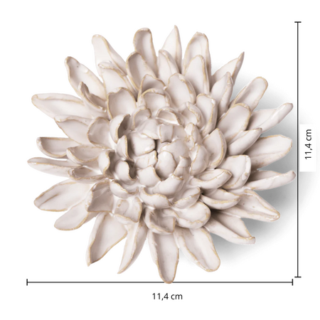 Keramiek Wandbloem Ivoor Chrysant maat