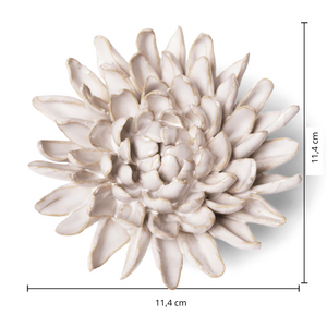 Keramiek Wandbloem Ivoor Chrysant maat