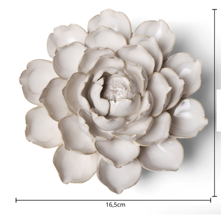 Keramiek Wandbloem Ivoor Empire Cabbage Flower maat