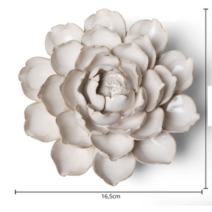 Keramiek Wandbloem Ivoor Empire Cabbage Flower maat