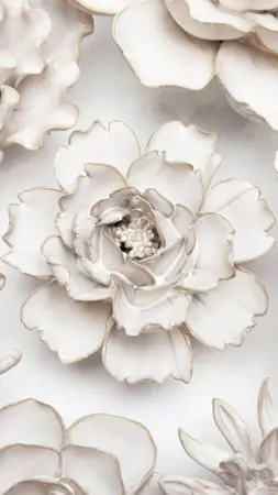 Keramiek Wandbloem Ivory Rose