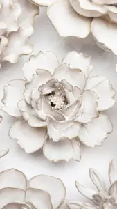 Keramiek Wandbloem Ivory Rose